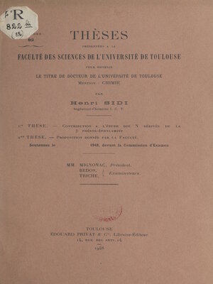 cover image of Contribution à l'étude des N dérive de la β phényl-éthylamine